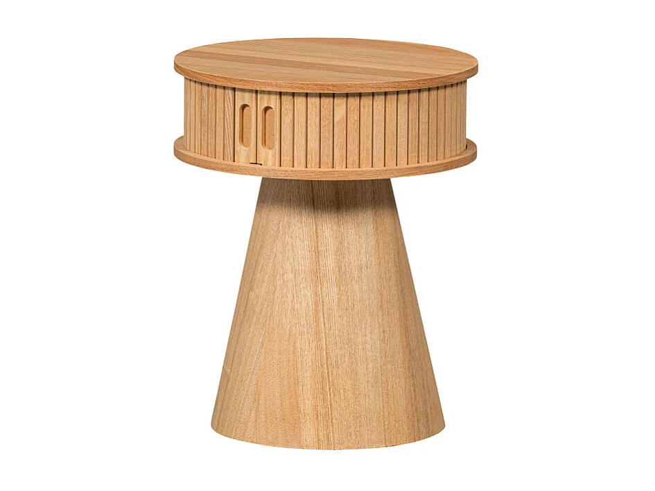 Karri - Table de chevet 2 portes coulissantes en bois - Bois clair