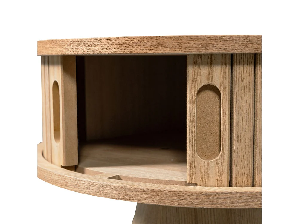 Karri - Table de chevet 2 portes coulissantes en bois - Bois clair