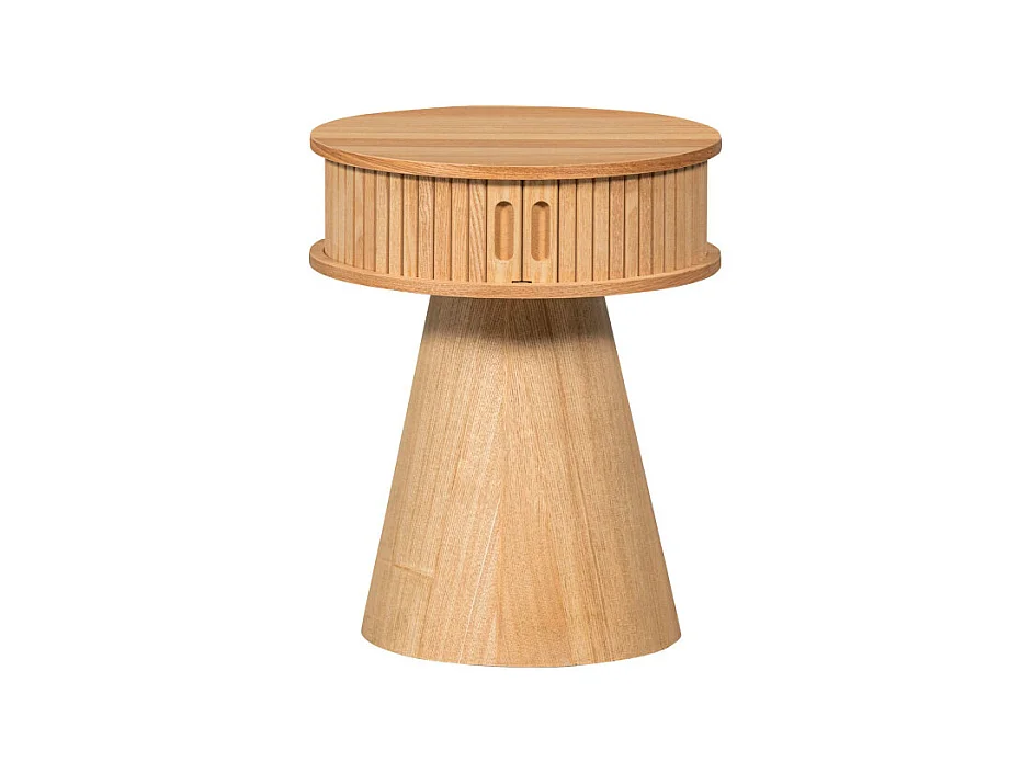 Karri - Table de chevet 2 portes coulissantes en bois - Bois clair