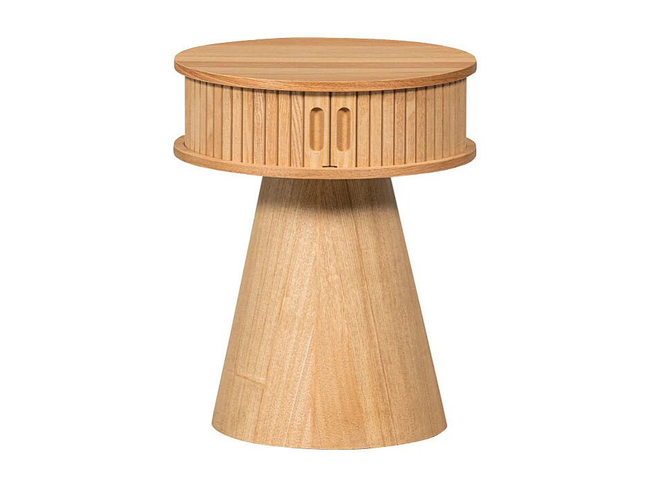 Karri - Table de chevet 2 portes coulissantes en bois - Bois clair