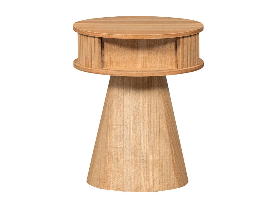 Karri - Table de chevet 2 portes coulissantes en bois - Bois clair