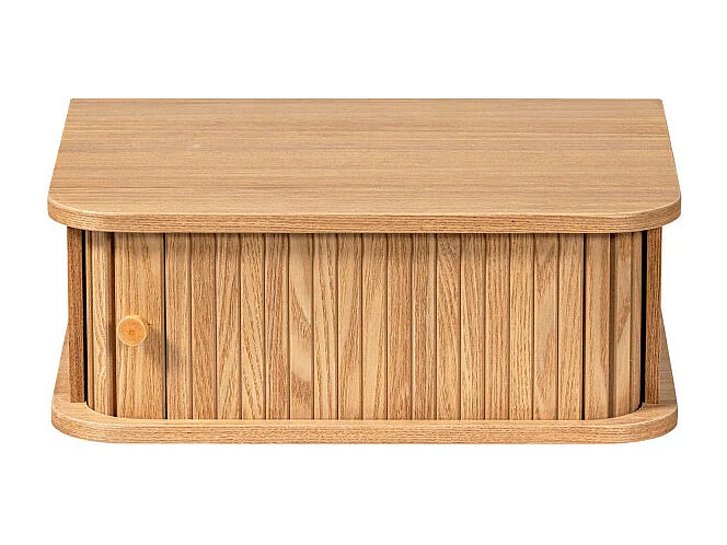 Jena - Table de chevet suspendue 1 porte coulissante en bois - Bois clair