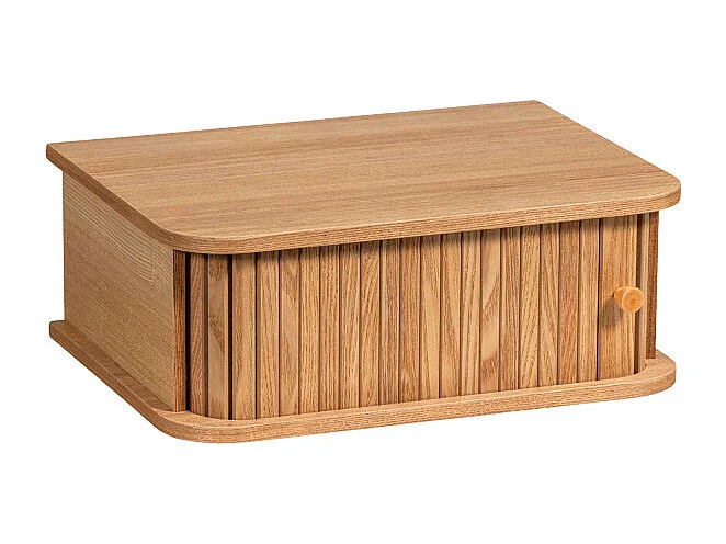 Jena - Table de chevet suspendue 1 porte coulissante en bois - Bois clair