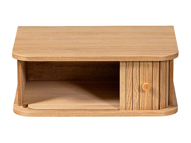 Jena - Table de chevet suspendue 1 porte coulissante en bois - Bois clair