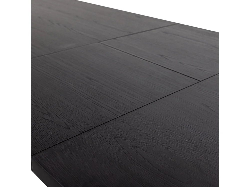 Arros - Table à manger extensible ovale 8 à 10 personnes en bois et métal - Noir