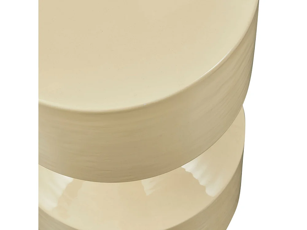 Hidde - Table d'appoint ronde en métal ø30 cm - Beige