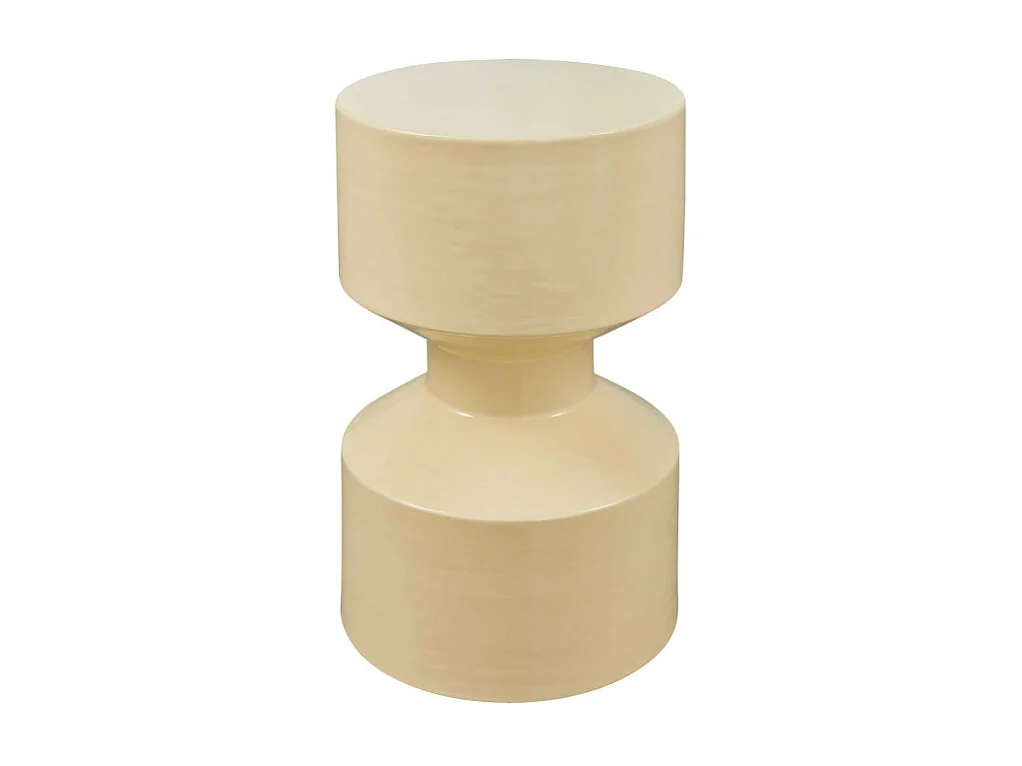 Hidde - Table d'appoint ronde en métal ø30 cm - Beige