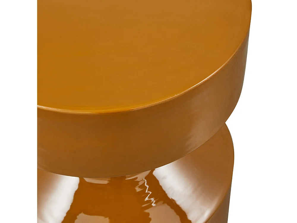 Ferry - Table d'appoint ronde en métal ø30 cm - Jaune moutarde