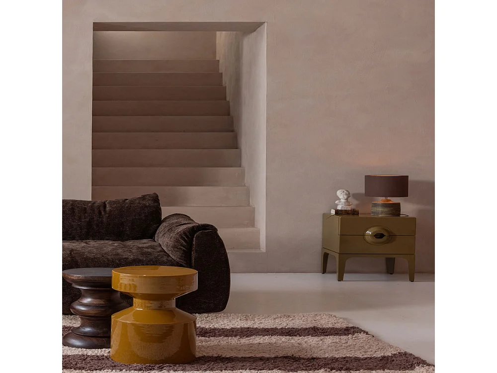 Ferry - Table d'appoint ronde en métal ø30 cm - Jaune moutarde