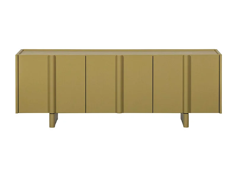 Basu - Meuble TV 3 portes en bois L152cm - Vert kaki