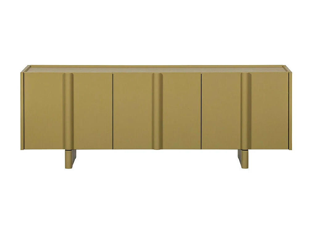 Basu - Meuble TV 3 portes en bois L152cm - Vert kaki