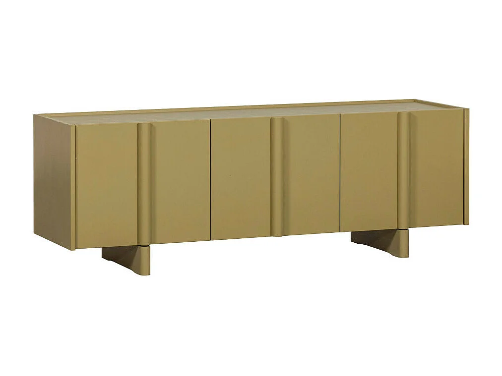 Basu - Meuble TV 3 portes en bois L152cm - Vert kaki