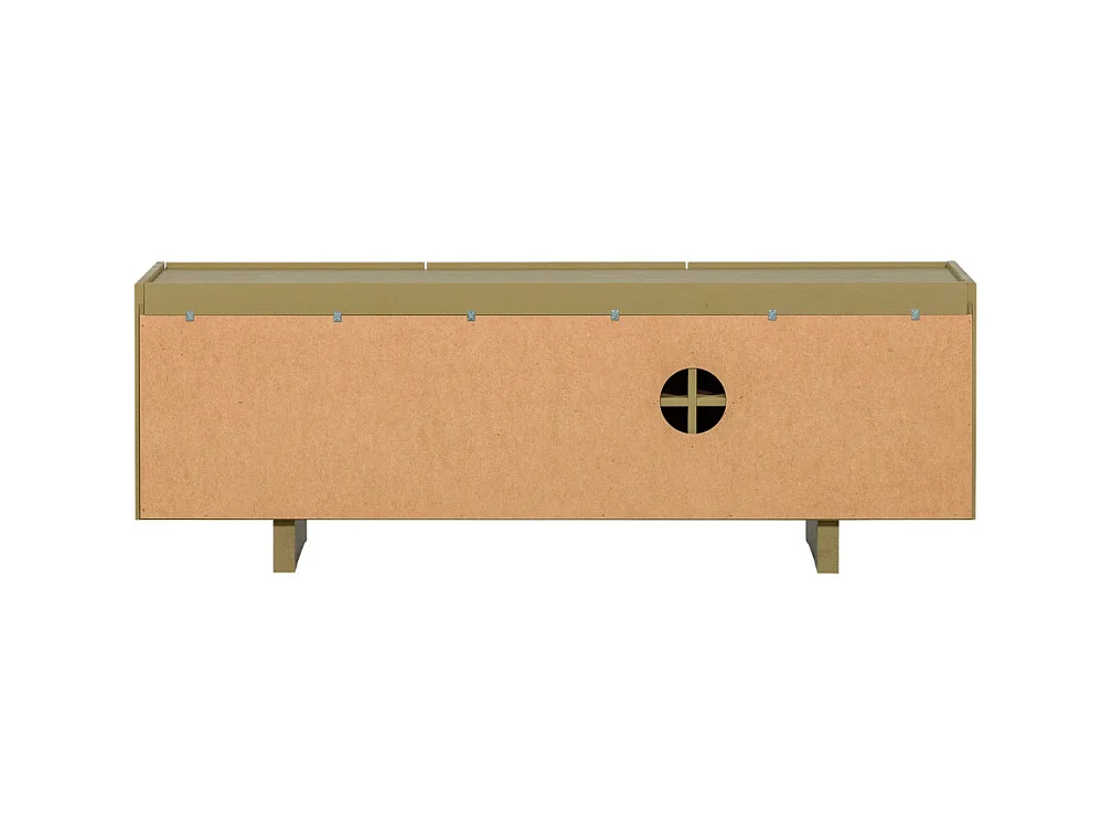 Basu - Meuble TV 3 portes en bois L152cm - Vert kaki