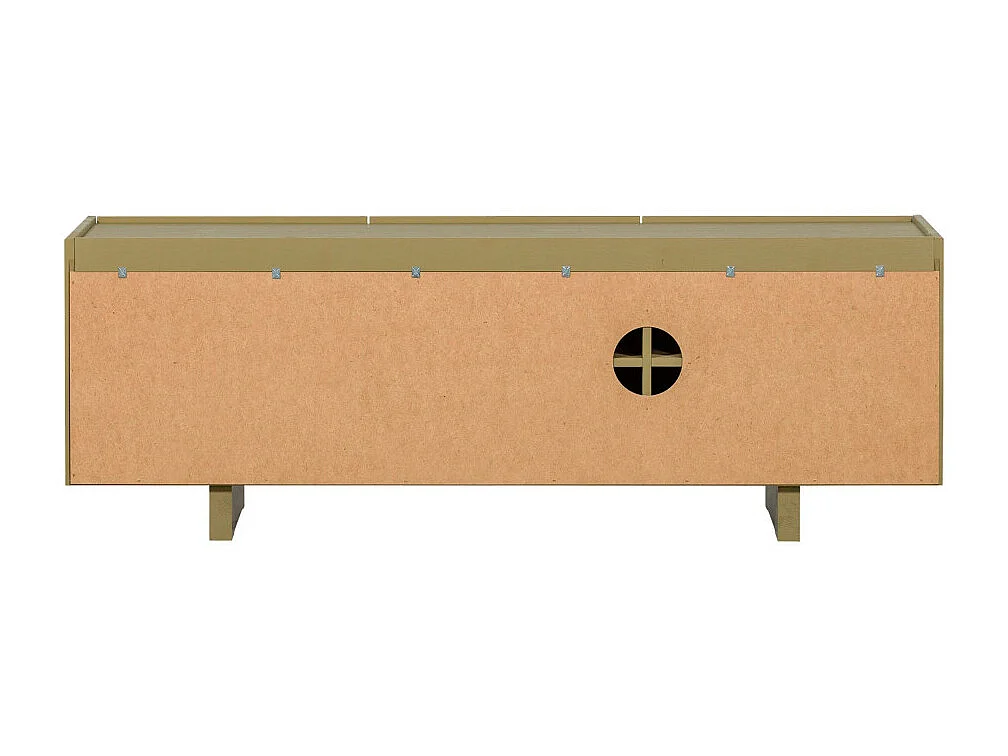 Basu - Meuble TV 3 portes en bois L152cm - Vert kaki