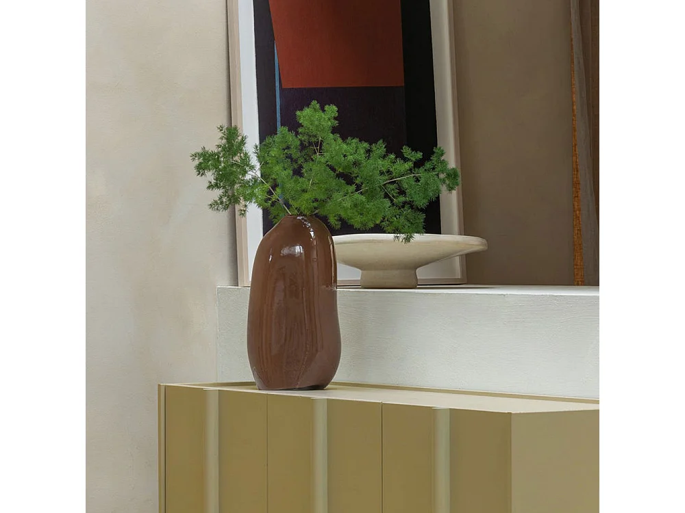 Basu - Meuble TV 3 portes en bois L152cm - Vert kaki