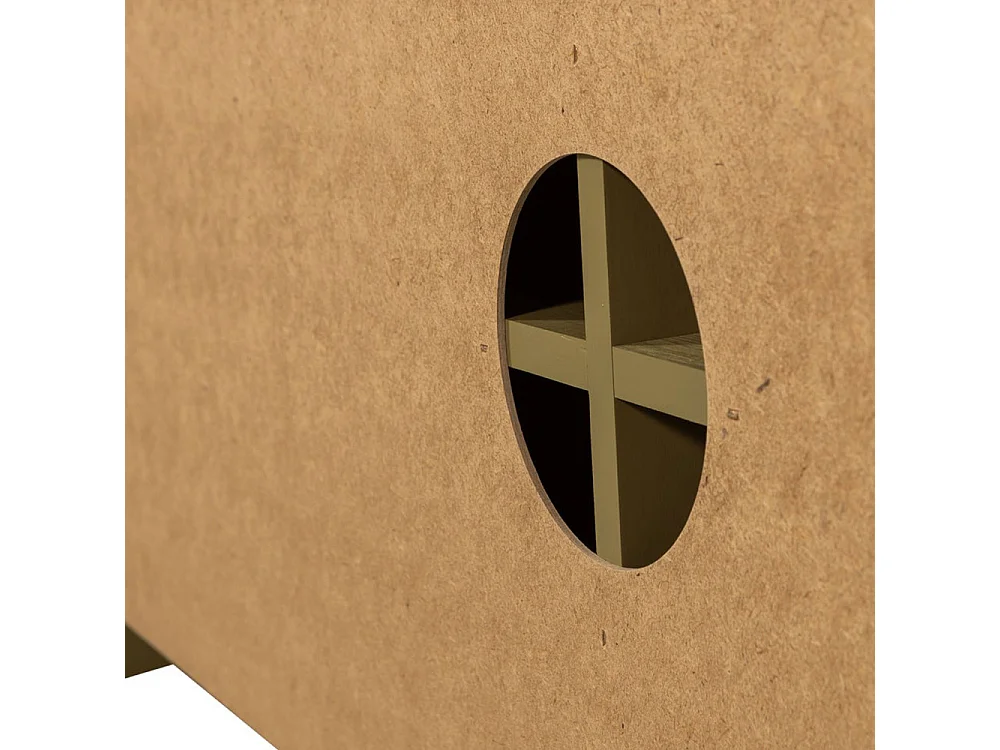 Basu - Meuble TV 3 portes en bois L152cm - Vert kaki