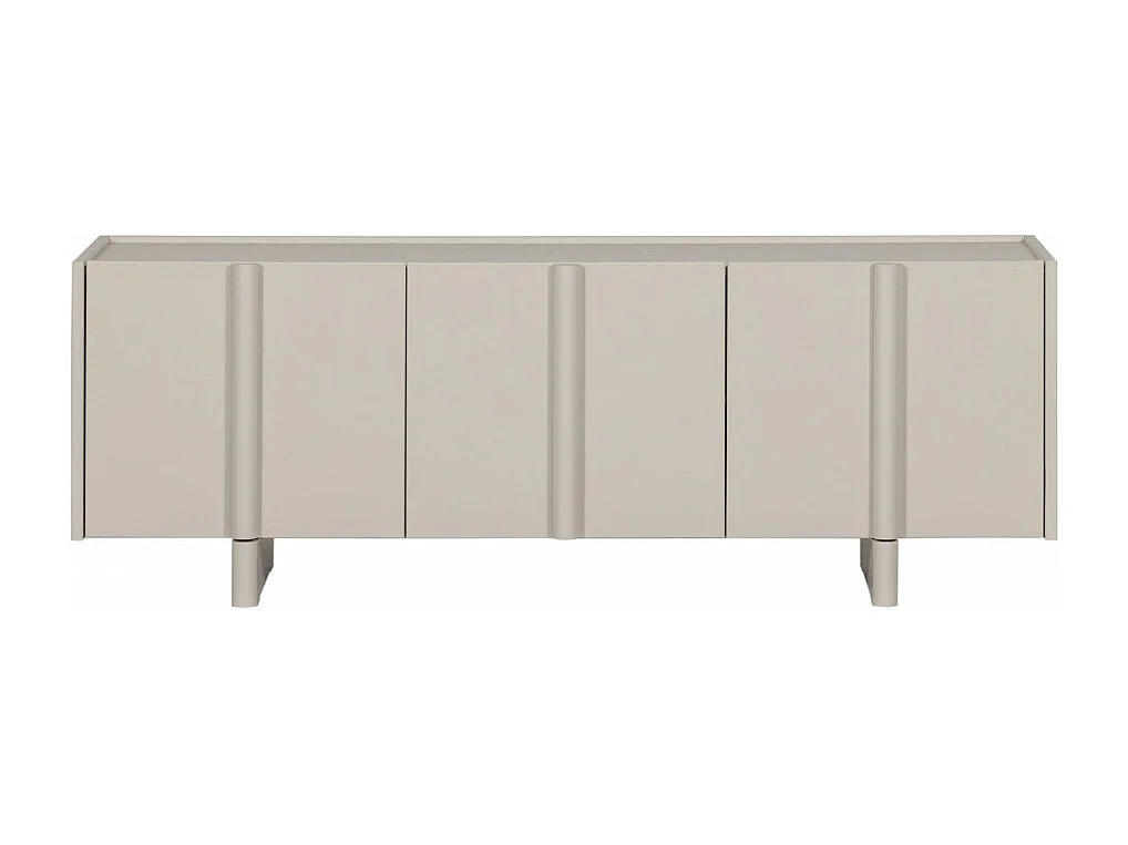 Basu - Meuble TV 3 portes en bois L152cm - Gris clair