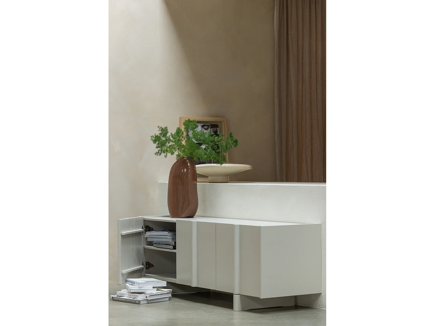 Meuble tv 3 portes en pin BASU