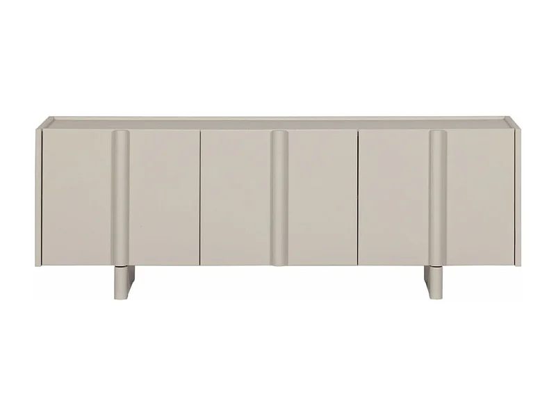 Basu - Meuble TV 3 portes en bois L152cm - Gris clair