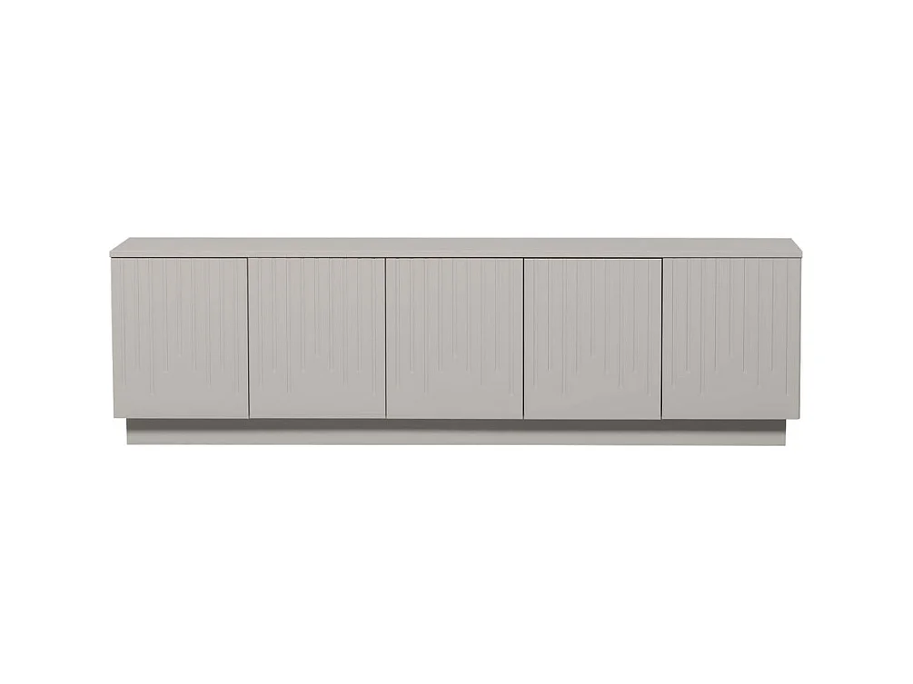 Pencil - Meuble TV 5 portes en bois L180cm - Gris clair