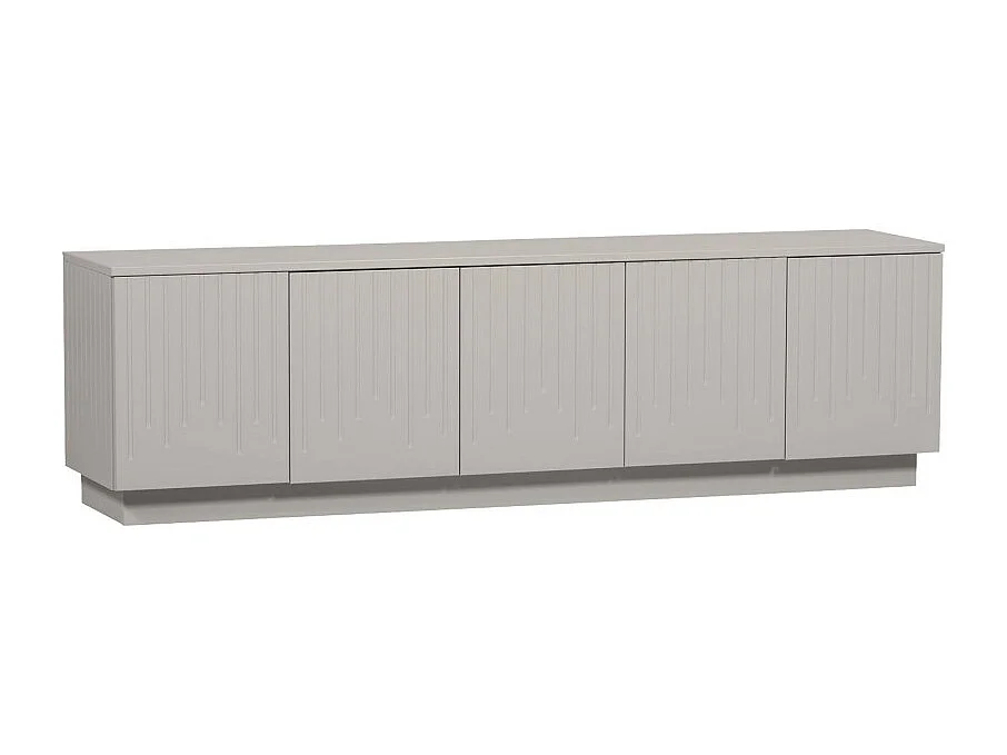 Pencil - Meuble TV 5 portes en bois L180cm - Gris clair