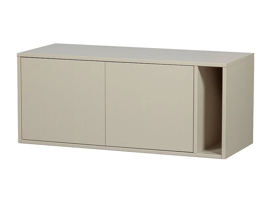 Settle down - Meuble TV 2 portes en bois L108cm - Grège