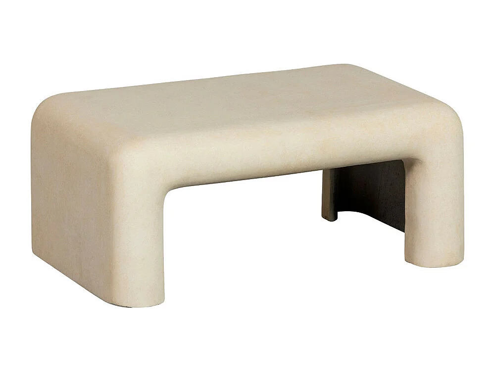 Stani - Lot de 2 tables basses organiques effet béton - Beige
