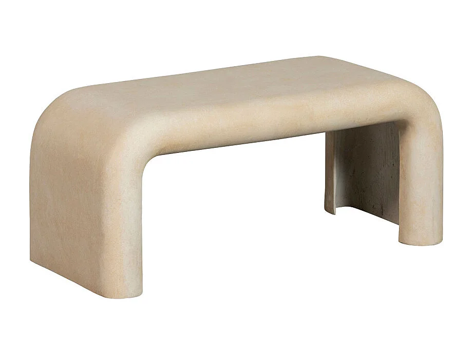 Stani - Lot de 2 tables basses organiques effet béton - Beige