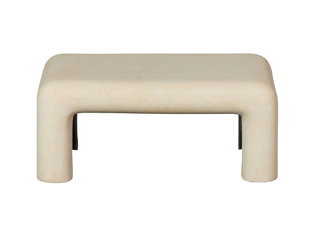 Stani - Lot de 2 tables basses organiques effet béton - Beige