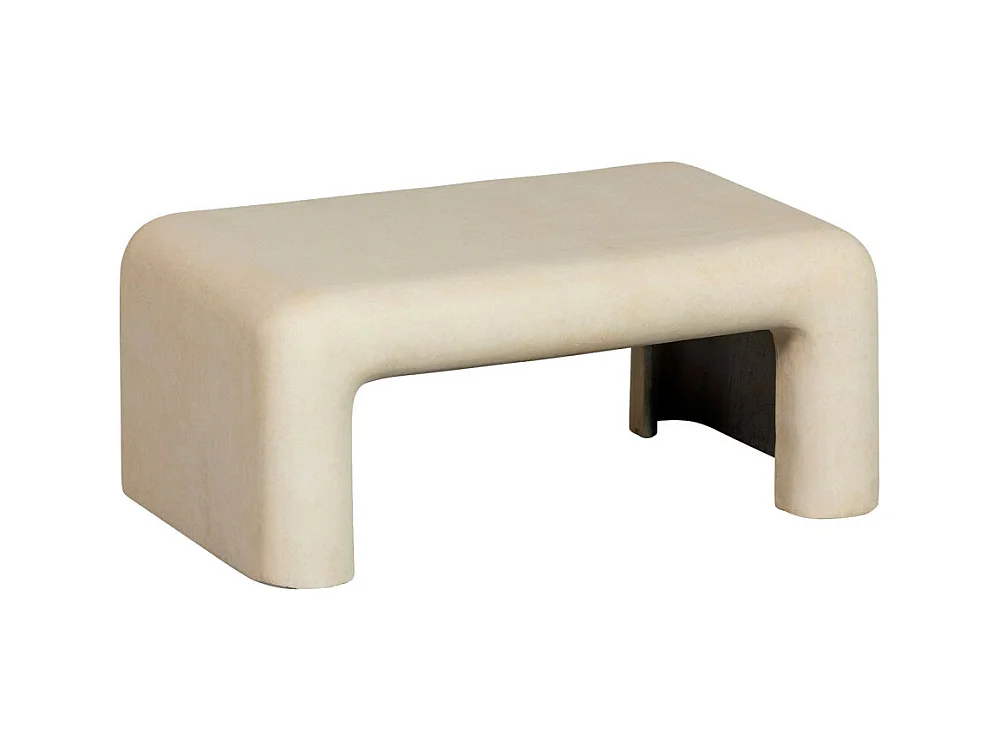 Stani - Lot de 2 tables basses organiques effet béton - Beige
