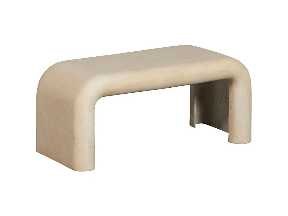 Stani - Lot de 2 tables basses organiques effet béton - Beige