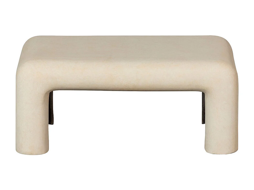 Stani - Lot de 2 tables basses organiques effet béton - Beige