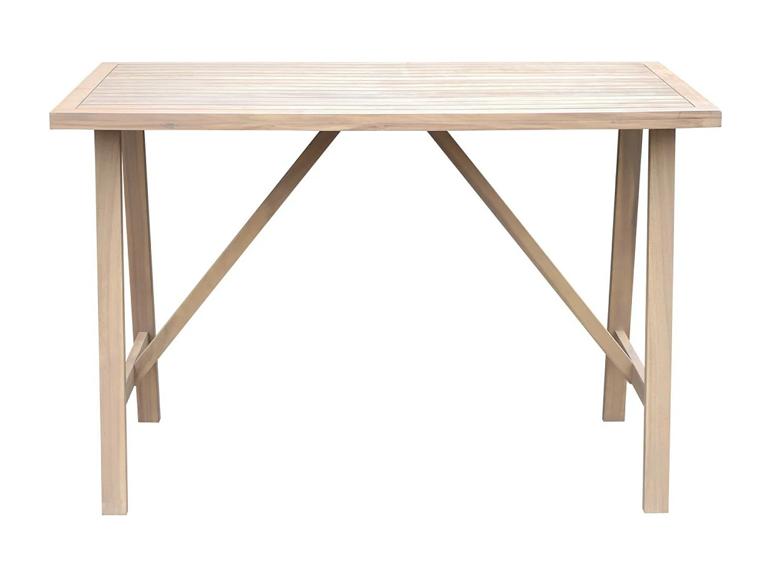 Tavolo alto da giardino in legno di acacia 4 posti, marrone naturale