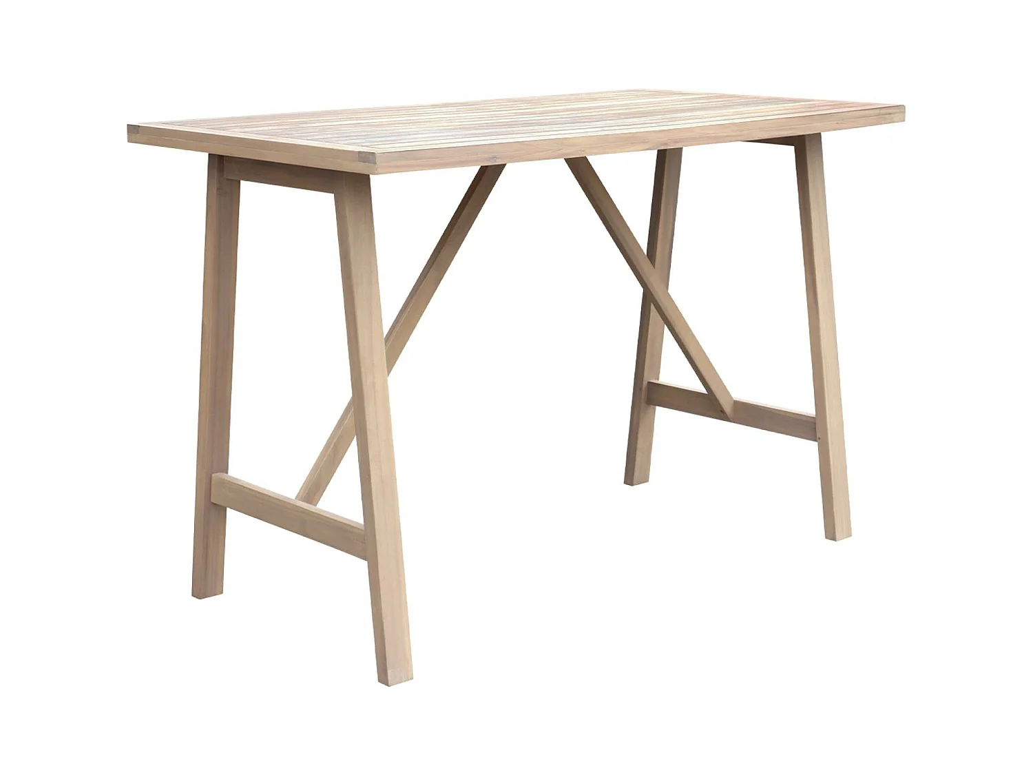 Mesa alta de jardín de madera de acacia, 4 personas natural