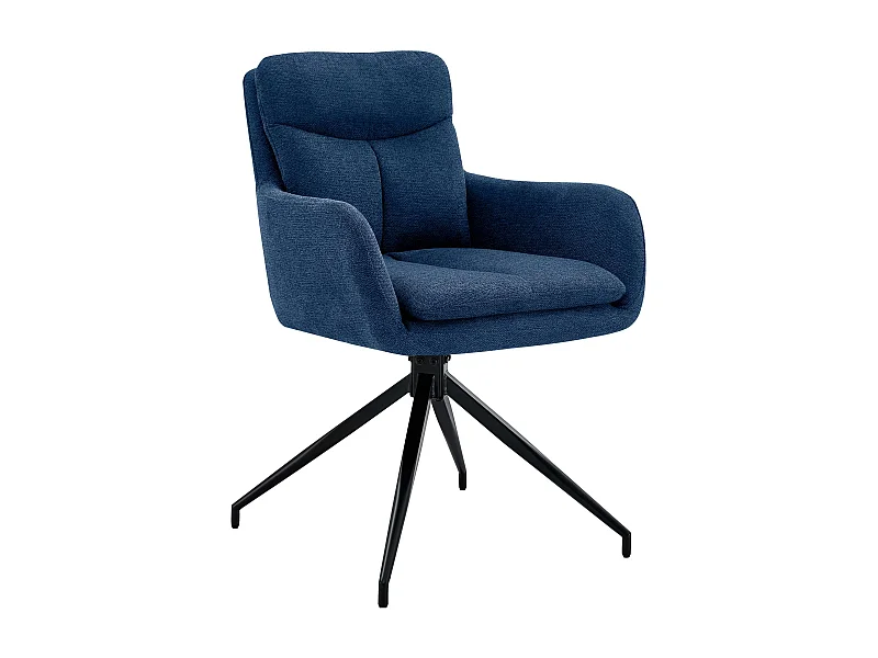 chaise salle à manger - Tissu - Bleu - Somers