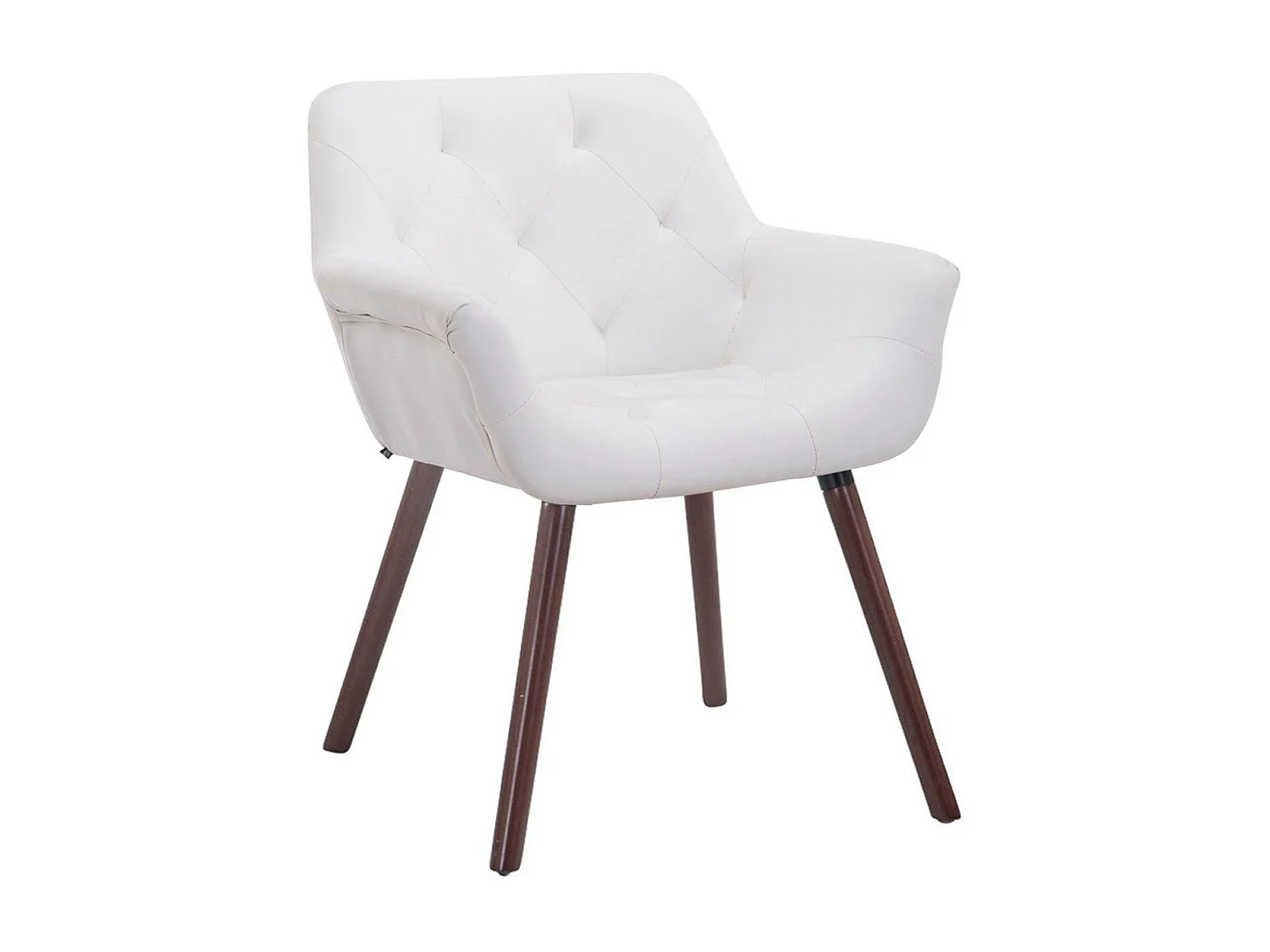 chaises avec accoudoirs - Similicuir & Noyer - Blanc - Cassidy