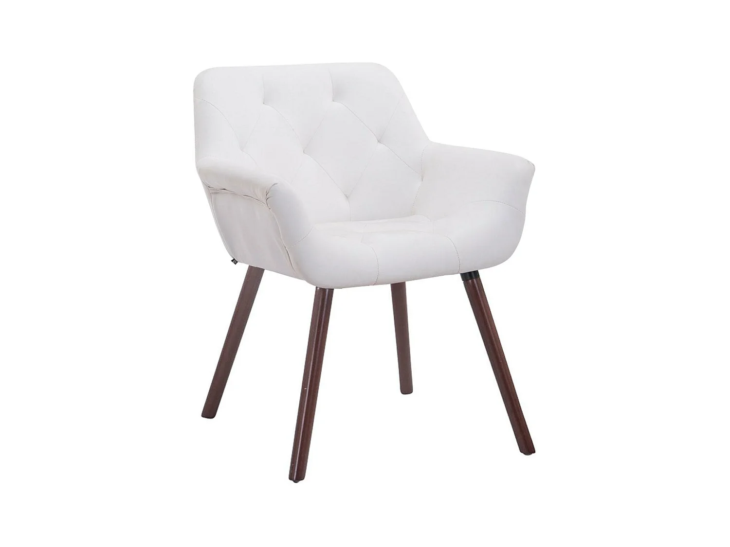 chaises avec accoudoirs - Similicuir & Noyer - Blanc - Cassidy