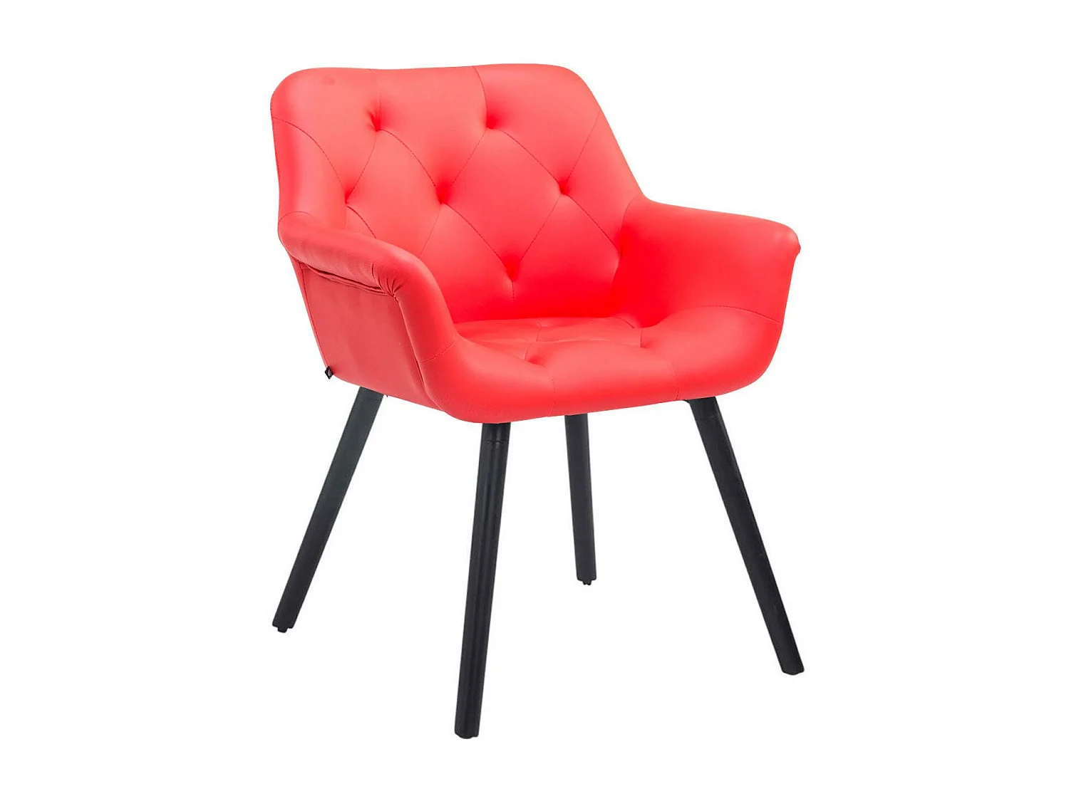 chaises avec accoudoirs - Similicuir & Noir - Rouge - Cassidy