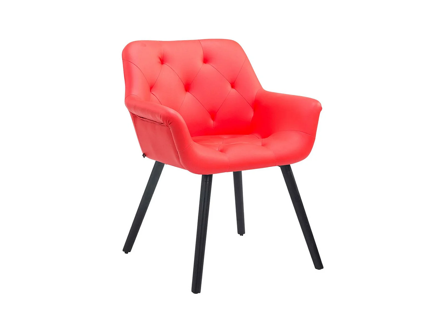 chaises avec accoudoirs - Similicuir & Noir - Rouge - Cassidy