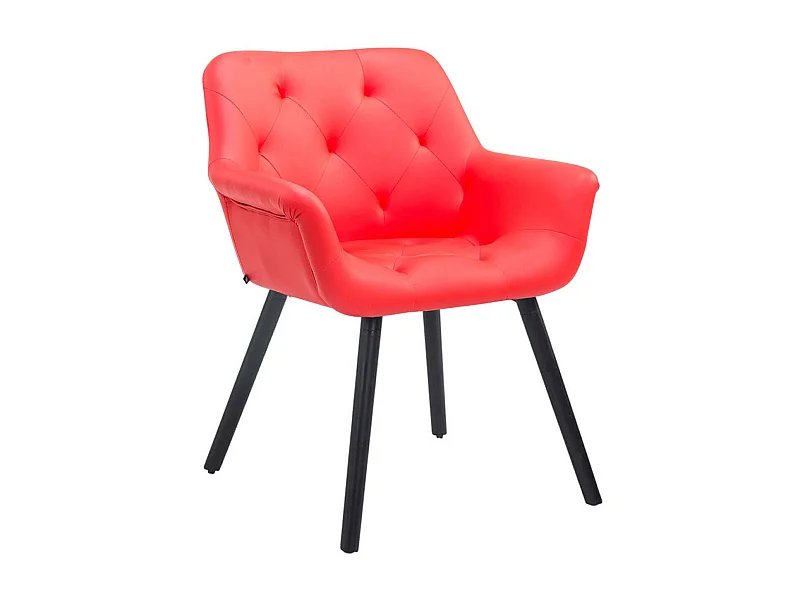 chaises avec accoudoirs - Similicuir & Noir - Rouge - Cassidy