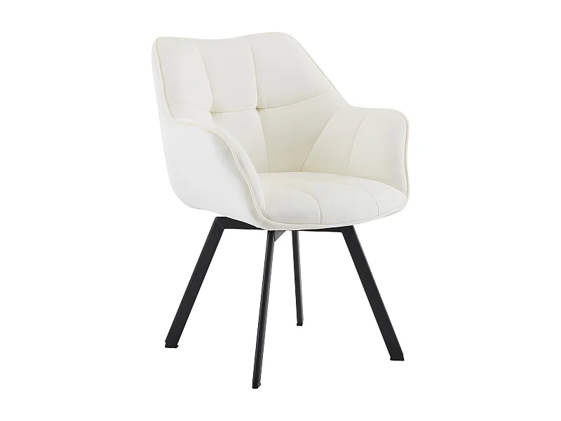 chaise salle à manger - Velours - Crème - Jordi