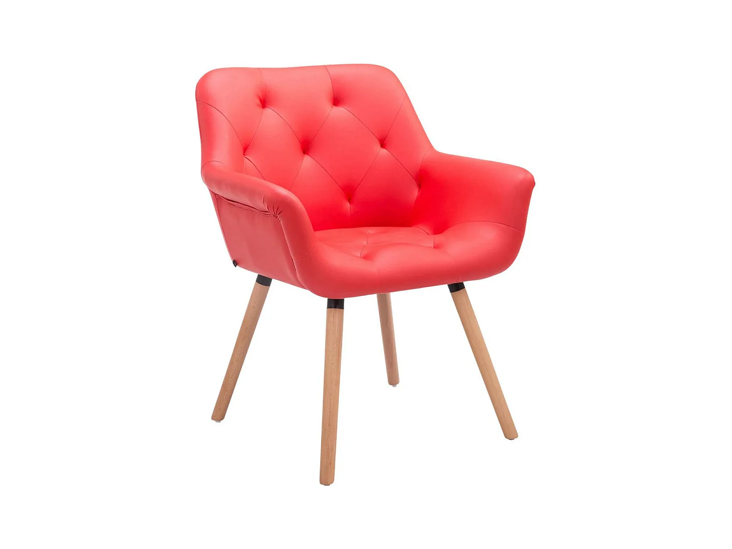 chaises avec accoudoirs - Similicuir & Nature - Rouge - Cassidy