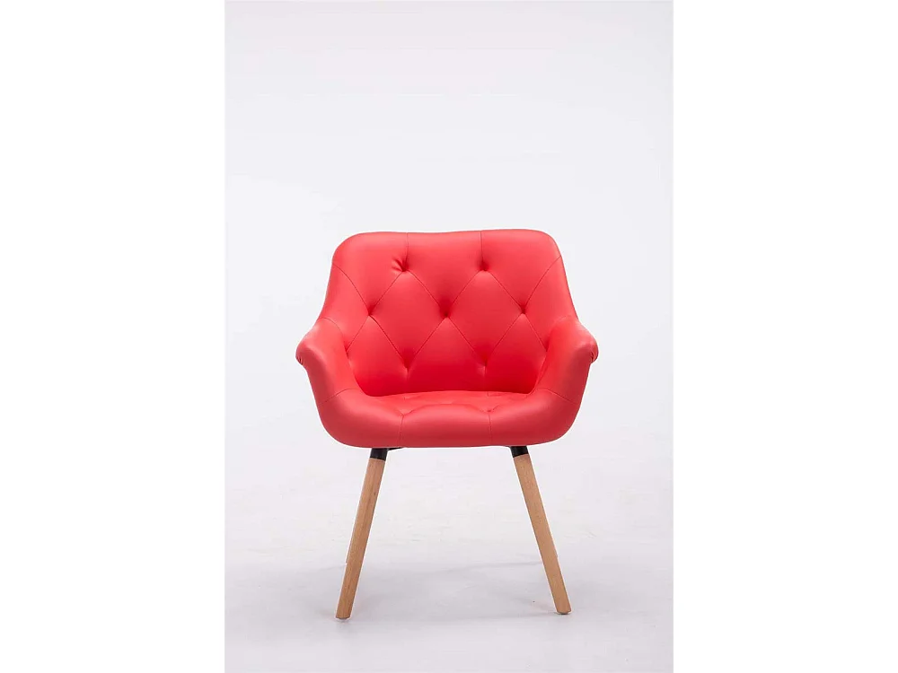 chaises avec accoudoirs - Similicuir & Nature - Rouge - Cassidy