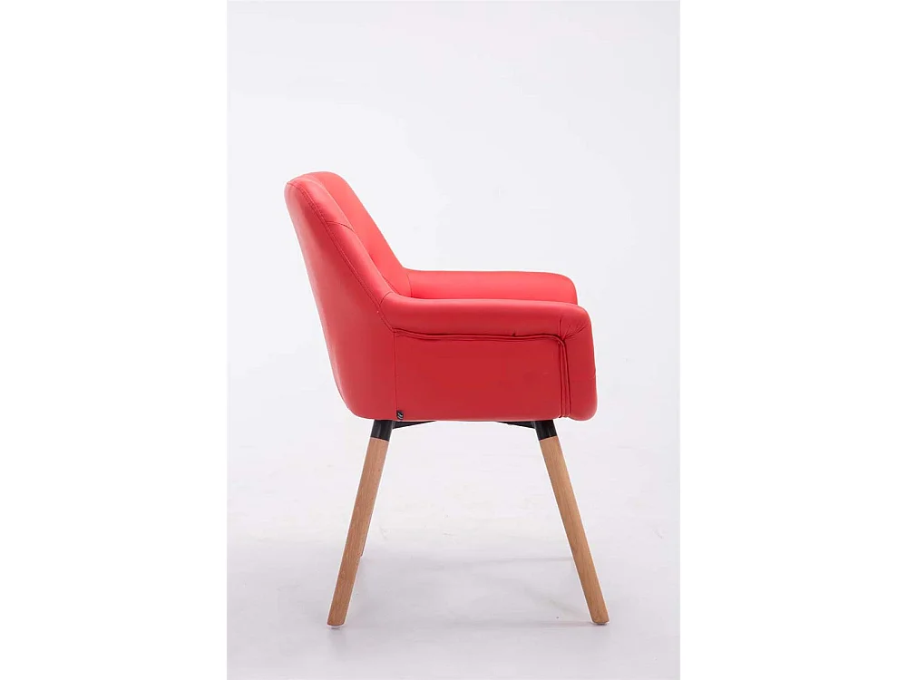 chaises avec accoudoirs - Similicuir & Nature - Rouge - Cassidy
