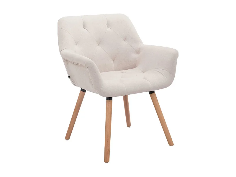 chaises avec accoudoirs - Tissu & Bois de chêne Nature - Beige - Cassidy