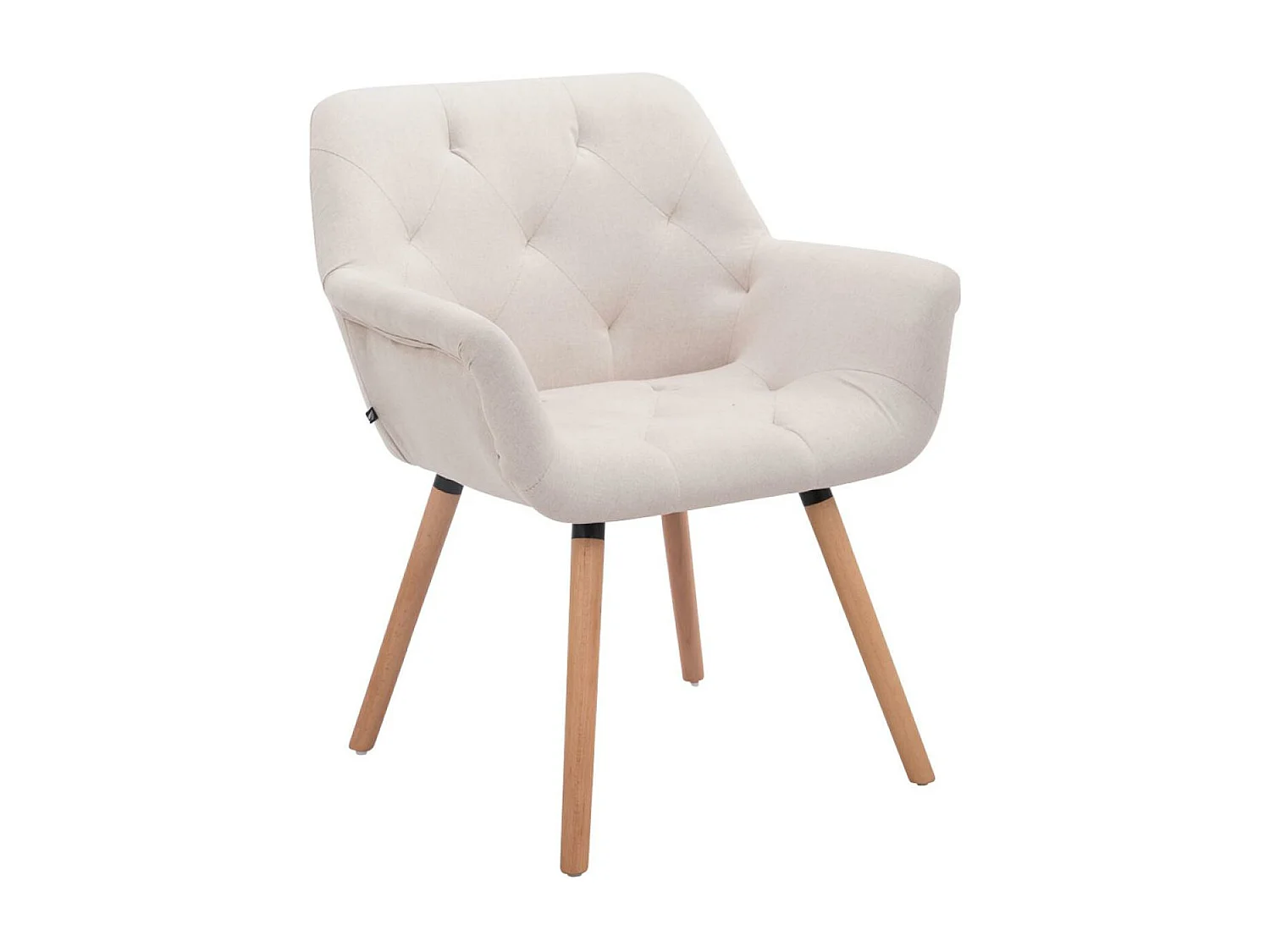 chaises avec accoudoirs - Tissu & Bois de chêne Nature - Beige - Cassidy