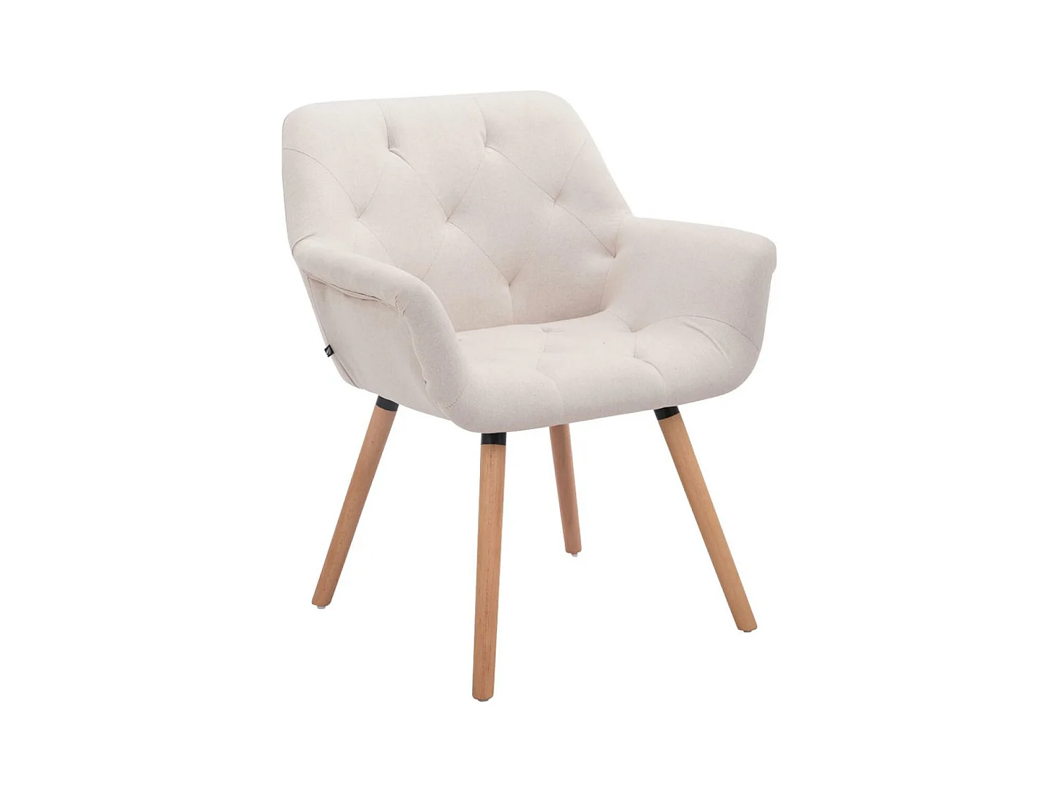 chaises avec accoudoirs - Tissu & Bois de chêne Nature - Beige - Cassidy
