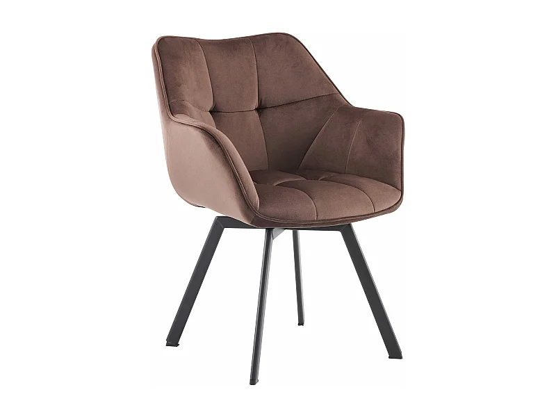 chaise salle à manger - Velours - Marron - Jordi