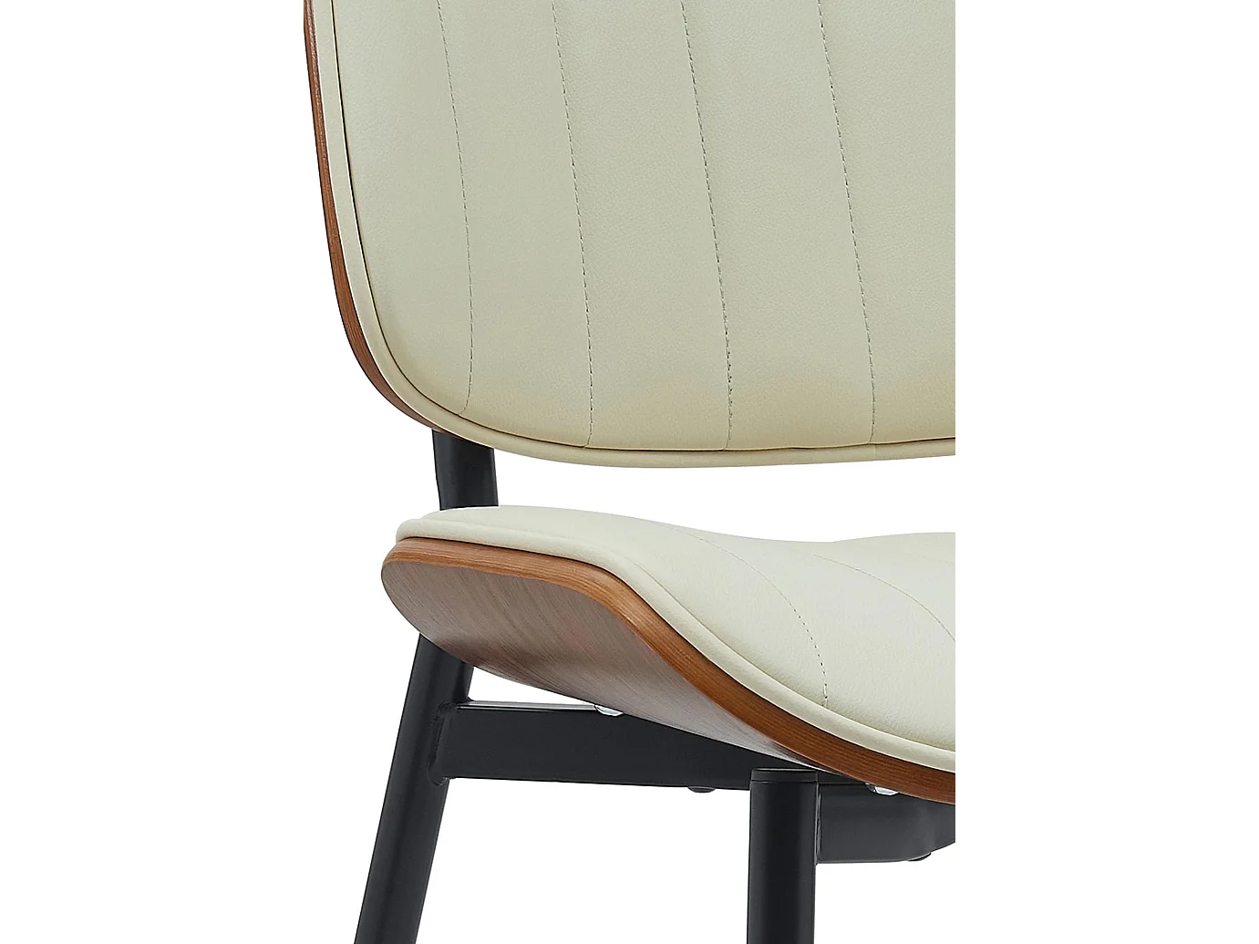 chaise salle à manger - Similicuir - Noyer / Crème - Tiffin