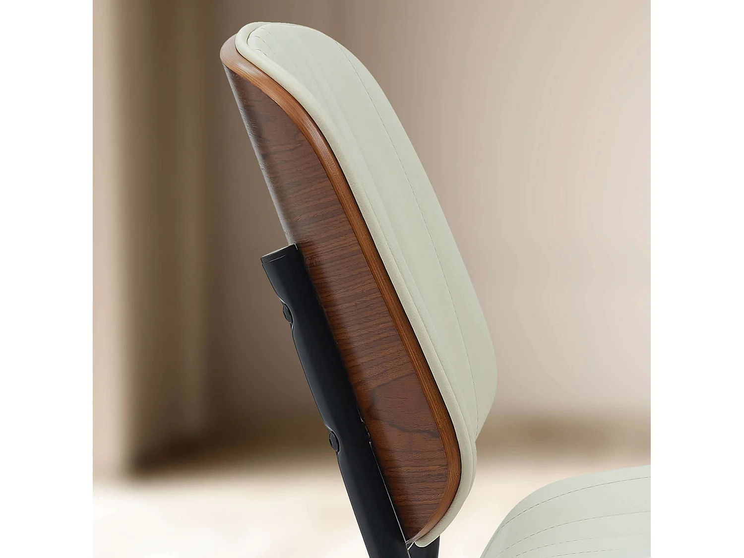 chaise salle à manger - Similicuir - Noyer / Crème - Tiffin